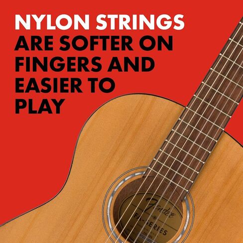Fender Acoustic Guitar Kit Starter Pack Classical Guitar, Small Beginner Guitar (3/4 Size) with Nylon Strings (Easier on Fingers), Includes Guitar Bag, Guitar Strap, and More in Saudi Arabia