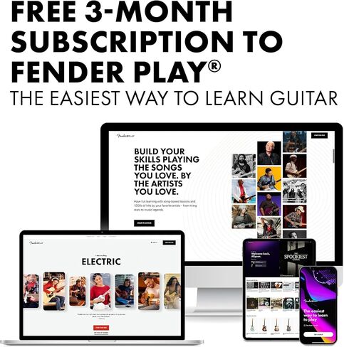 Fender Acoustic Guitar Kit Starter Pack Classical Guitar, Small Beginner Guitar (3/4 Size) with Nylon Strings (Easier on Fingers), Includes Guitar Bag, Guitar Strap, and More in Saudi Arabia
