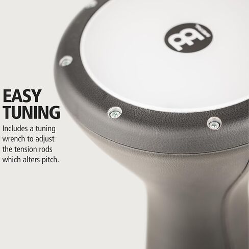 Meinl Percussion Aluminium Bass Doumbek طبلة كأسية مصرية، غلاف جلدي - صنع في تركيا - رأس صناعي، ضمان لمدة عامين (HE-3200) in Kuwait