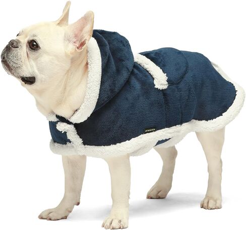 Fitwarm Flannel Dog Blanket Coat, Thermal Dog Clothes for Small Dogs Girl, Pet Winter Jacket, Cat Outfit, Burgundy Red, XS in Saudi Arabia