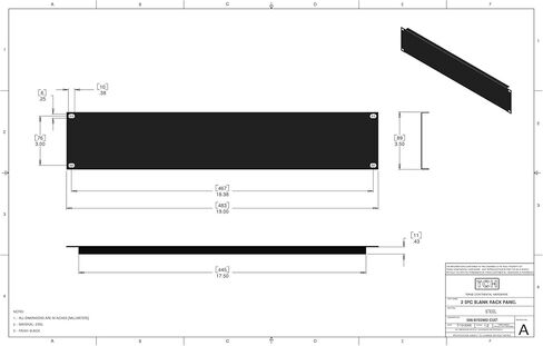TCH Hardware 4U Space Server AV Rack Mount Blank Panel Spacer - Black Steel 19" in Kuwait