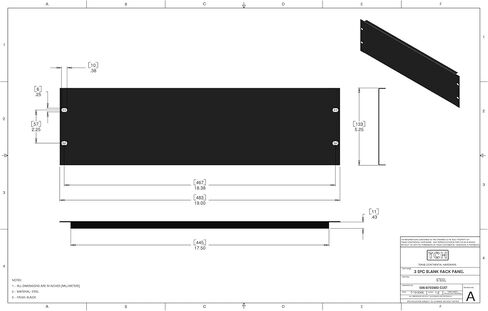TCH Hardware 4U Space Server AV Rack Mount Blank Panel Spacer - Black Steel 19" in Kuwait
