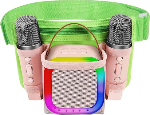 Mini Karaoke Machine with 2 Wireless Microphones for Kids Adults, Portable Karaoke Machine for Kids 8-12 with Carrying Case Best Gifts Karoke Machine for Birthday Family Home Party Travel in Saudi Arabia