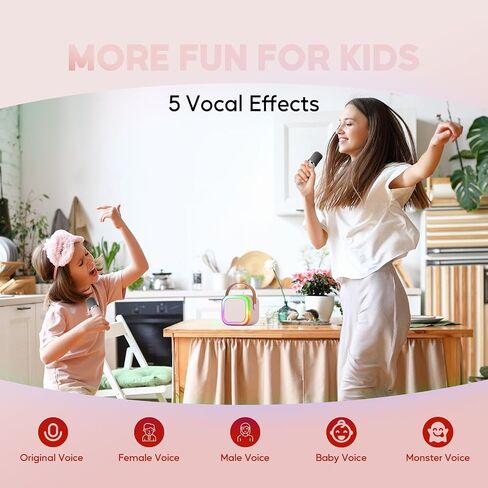 Mini Karaoke Machine with 2 Wireless Microphones for Kids Adults, Portable Karaoke Machine for Kids 8-12 with Carrying Case Best Gifts Karoke Machine for Birthday Family Home Party Travel in Saudi Arabia
