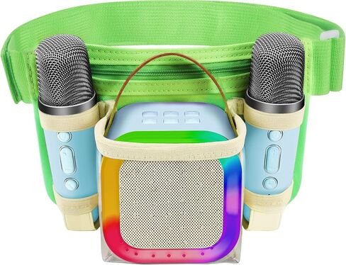 Mini Karaoke Machine with 2 Wireless Microphones for Kids Adults, Portable Karaoke Machine for Kids 8-12 with Carrying Case Best Gifts Karoke Machine for Birthday Family Home Party Travel in Saudi Arabia