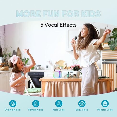 Mini Karaoke Machine with 2 Wireless Microphones for Kids Adults, Portable Karaoke Machine for Kids 8-12 with Carrying Case Best Gifts Karoke Machine for Birthday Family Home Party Travel in Saudi Arabia