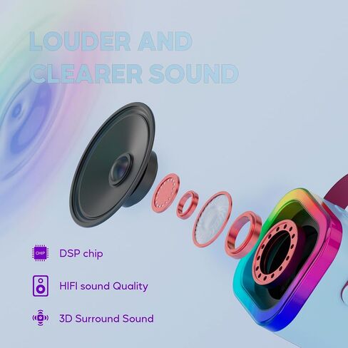 Mini Karaoke Machine with 2 Wireless Microphones for Kids Adults, Portable Karaoke Machine for Kids 8-12 with Carrying Case Best Gifts Karoke Machine for Birthday Family Home Party Travel in Saudi Arabia