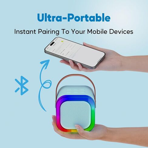 Mini Karaoke Machine with 2 Wireless Microphones for Kids Adults, Portable Karaoke Machine for Kids 8-12 with Carrying Case Best Gifts Karoke Machine for Birthday Family Home Party Travel in Saudi Arabia