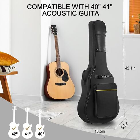 Acoustic Guitar Bag 41 Inch Guitar Gig Bag Water Resistent Soft Guitar Case Cover Backpack Dual Adjustable Shoulder Straps Acoustic Guitar Bags Cases (B15) in Saudi Arabia