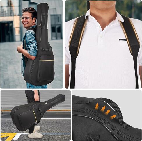 Acoustic Guitar Bag 41 Inch Guitar Gig Bag Water Resistent Soft Guitar Case Cover Backpack Dual Adjustable Shoulder Straps Acoustic Guitar Bags Cases (B15) in Saudi Arabia
