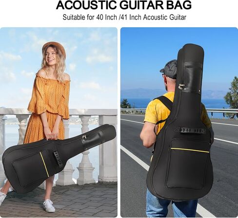 Acoustic Guitar Bag 41 Inch Guitar Gig Bag Water Resistent Soft Guitar Case Cover Backpack Dual Adjustable Shoulder Straps Acoustic Guitar Bags Cases (B15) in Saudi Arabia