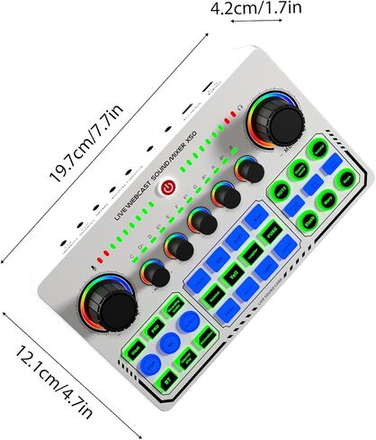 Live Sound Card Audio Mixer Recording Desktop Singing BT Power Supply OTG Digital Lossless Transmission for Streaming Podcasting Gaming Recording Soundboard Built-in Battery in Kuwait