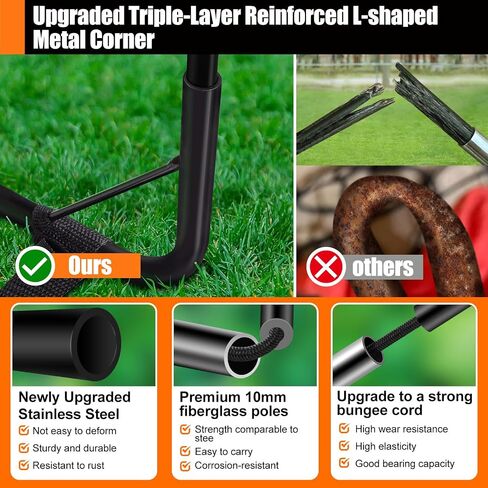 Soccer Goals for Backyard Set - 2 Set of 5X3.6 ft Portable Pop Up Soccer Nets - Indoor or Outdoor Folding Soccer Training Equipment with 20 ft Agility Ladder, Soccer - Great for Kids and Adults Games in Saudi Arabia