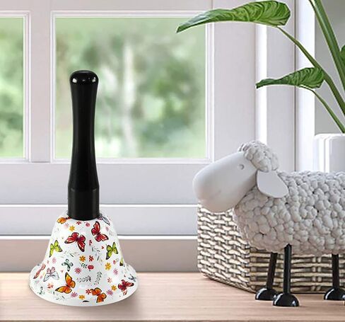 Home-X Butterfly Handheld Call Bell - Dinner Bell for Inside, School, Classroom, Wedding Bells, Service Desk, Bell for Elderly, Seniors, Patients, Adults, Kids, Meditation, Jingle Hand Bell in Kuwait