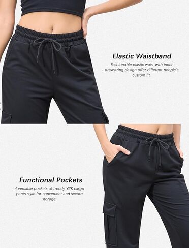 بنطال رياضي للسيدات من SILKWORLD مع جيوب، بنطال رياضي كاجوال للركض لخريف وشتاء in Kuwait