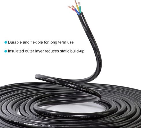 6 Feet Speakon Cable to Bare Wire, 12 Gauge 4 Wires SpeakON Twist Lock Plug to Open End Cables with NL4MP Socket, for Chuchero, Home Audio, PA, DJ, Stage - 1 Pack 4 Conductors in Saudi Arabia