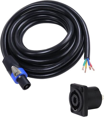 6 Feet Speakon Cable to Bare Wire, 12 Gauge 4 Wires SpeakON Twist Lock Plug to Open End Cables with NL4MP Socket, for Chuchero, Home Audio, PA, DJ, Stage - 1 Pack 4 Conductors in Saudi Arabia
