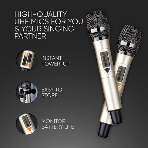 آلة كاريوكي احترافية مع شاشة عرض كلمات للبالغين، 2 ميكروفونات لاسلكية، مجموعة نظام مكبر صوت PA محمول يعمل بالبلوتوث مع جهاز لوحي مدمج يعمل باللمس مقاس 15 بوصة مزود بنظام Android وWiFi، Alto X6 1.0 in Kuwait