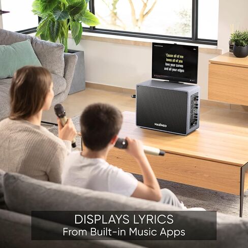 آلة كاريوكي احترافية مع شاشة عرض كلمات للبالغين، 2 ميكروفونات لاسلكية، مجموعة نظام مكبر صوت PA محمول يعمل بالبلوتوث مع جهاز لوحي مدمج يعمل باللمس مقاس 15 بوصة مزود بنظام Android وWiFi، Alto X6 1.0 in Kuwait