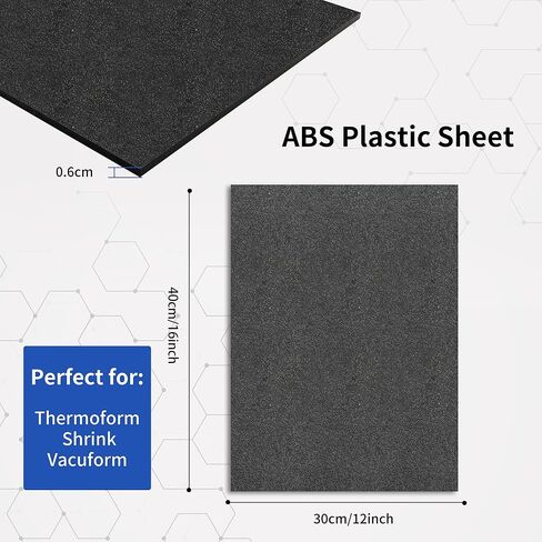 3 Pack ABS Plastic Sheet 1/4 Inch Thick 12" x 12"ABS Sheet Textured Plastic Front Smooth Back Black Plastic Sheet for DIY Home Decoration in Kuwait