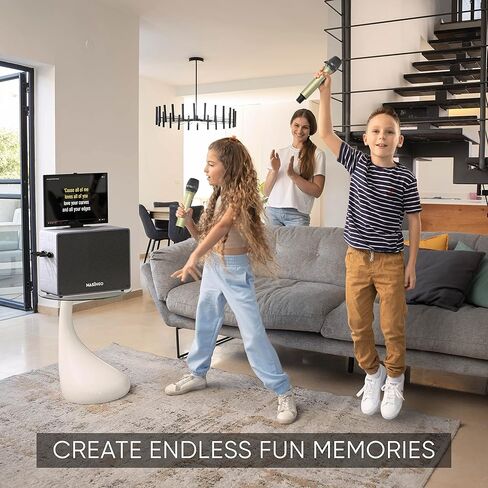 آلة كاريوكي احترافية مع شاشة عرض كلمات للبالغين، 2 ميكروفونات لاسلكية، مجموعة نظام مكبر صوت PA محمول يعمل بالبلوتوث مع جهاز لوحي مدمج يعمل باللمس مقاس 15 بوصة مزود بنظام Android وWiFi، Alto X6 1.0 in Kuwait