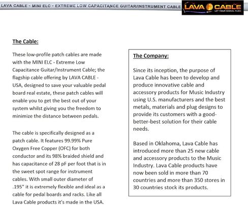 WORLDS BEST CABLES 6 Units - Lava Mini ELC (White)- 6 Inch - Instrument Effects, Patch Cable with Premium Gold Plated ¼ inch (6.35mm) Low-Profile, Right Angled Pancake Type TS Connectors in Saudi Arabia