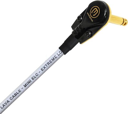 WORLDS BEST CABLES 6 Units - Lava Mini ELC (White)- 6 Inch - Instrument Effects, Patch Cable with Premium Gold Plated ¼ inch (6.35mm) Low-Profile, Right Angled Pancake Type TS Connectors in Saudi Arabia