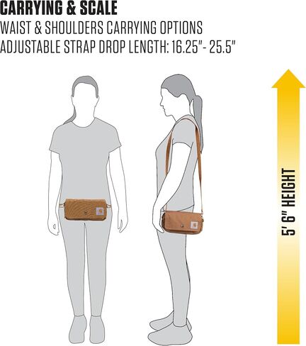 حقيبة Carhartt النسائية الأفقية، يمكن حملها كحقيبة كروس أو حقيبة خصر مع حزام قابل للإزالة in Saudi Arabia