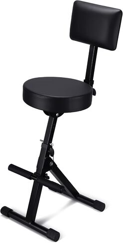 Guitar Chair with Back Support Adjustable Stool Guitar Stool Drum Stool Deluxe Throne with 4 Point Height Adjustment System Guitar Seat Musician Chair for Drummer Guitarist Musician Stool in Saudi Arabia