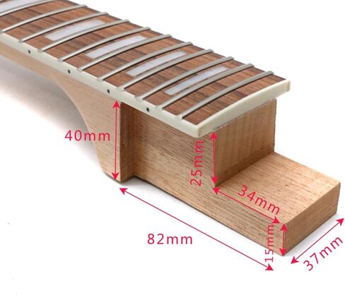 رقبة جيتار غير مكتملة 22 فريت 24.75 بوصة مجموعة لوحة فريتس من خشب الورد مرصعة بشكل لطيف في استبدال جزء الجيتار باللون الأبيض in Kuwait