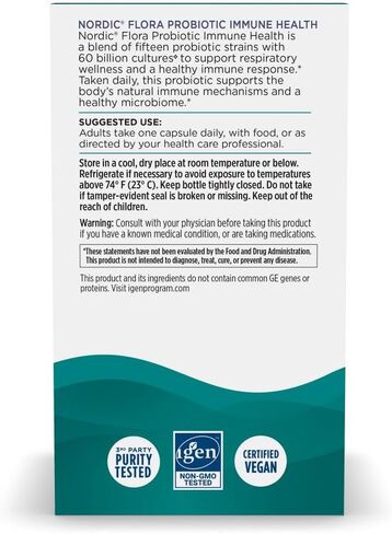 Nordic Naturals Nordic Flora Probiotic Women's Balance - 30 كبسولة - 12 سلالة بروبيوتيك مع 60 مليار ثقافة - دعم معوي، صحة المهبل - نباتي - 30 حصة in Kuwait
