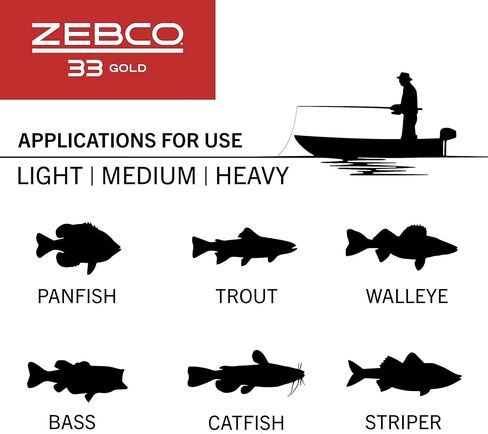 Zebco 33 Gold Spincast Reel and 2-Piece Fishing Rod Combo, Fiberglass Rod with Comfortable Split-Grip Cork Handle, Instant Anti-Reverse Fishing Reel in Kuwait