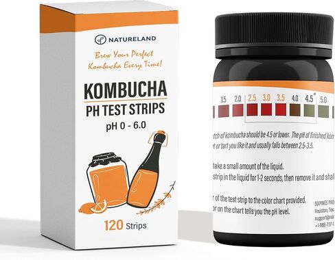 Kombucha pH Test Strips - Accurate & Easy-to-Use for Food Service, Brewing & Fermentation - Essential Homebrew Supplies for Kombucha, Beer, Wine - Instant Results, Wide Range pH 0-6 (120) in Saudi Arabia