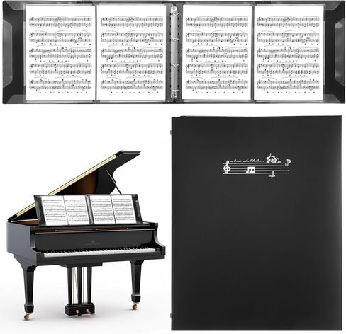 120 Pages Sheet Music Folder, 9.3'' × 12.4" Spiral Binder Music File Holder, Paper Document Storage Organizer, Waterproof Choir Folder, Concert Choral Folder, Fit A4-Size Pape in Kuwait