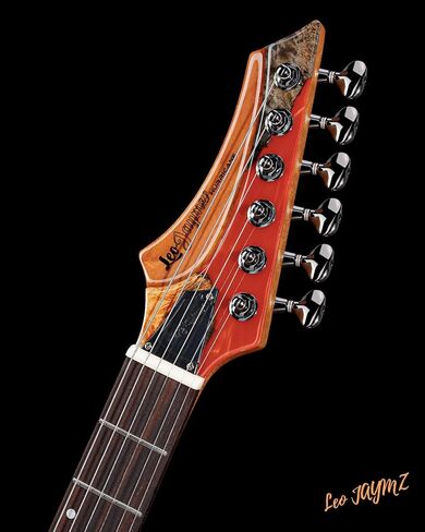 Leo Jaymz Electric Guitar Monsoon Deluxe Series, Reverse Headstock, Burl Top, Mahogany Body, Roasted Maple Neck, Rosewood Fretboard, Case and Capo (Green Colorful Deluxe) in Kuwait