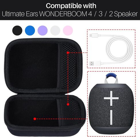 Storage Case Compatible with Ultimate Ears UE WONDERBOOM 4 3 2 Portable Waterproof Bluetooth Speaker (Pink Case) in Saudi Arabia