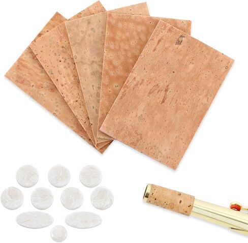 EASTROCK Alto Sax Neck Cork, 10pcs Saxophone Key Buttons and 5pcs Universal Saxophone Neck Cork, Alto Sax Joint Cork Sheet, Saxophone Cork Replacement Kit for Alto Saxophone in Kuwait
