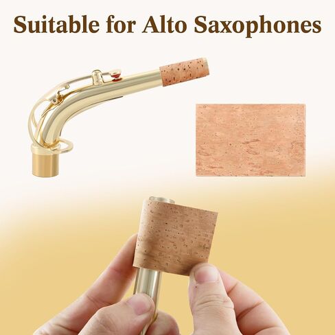 EASTROCK Alto Sax Neck Cork, 10pcs Saxophone Key Buttons and 5pcs Universal Saxophone Neck Cork, Alto Sax Joint Cork Sheet, Saxophone Cork Replacement Kit for Alto Saxophone in Kuwait