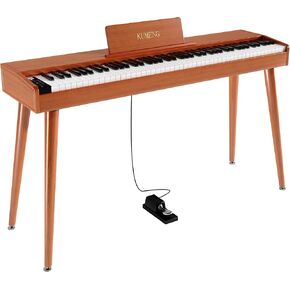 Digital Piano 88 Key Semi Weighted Keyboard,Full-size Electric Piano for Beginners,with Sheet Music Stand,Pedal,Power Adapter,Headphone Mode,USB-MIDI (KU-3506 Digital Piano with Stand)