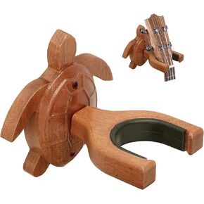 Kukui Guitar Wall Mount Hanger w/Silicone Padding - Easy to Install, Functional Guitar Hanger Wall Mount with Mounting Hardware - Guitar Holder Wall Mount Made from African Mahogany Wood