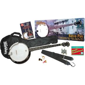 Washburn Banjo Starter Kit (Gig bag, Strap, Picks, Pitch Pipe)