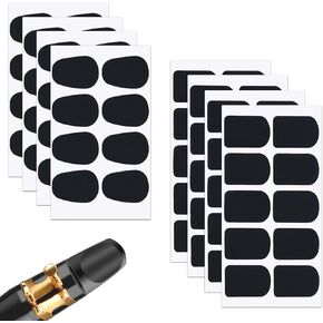 72pcs Saxophone & Clarinet Mouthpiece Pads, Thick Silicone Alto Tenor Sax Mouthpiece Patch Oval & Square Shape Mouthpiece Cushions for Beginner Musicians
