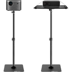 VEVOR Projector Stand, Projector Floor Stand Adjustable Height from 30.3 to 63.4 in, Projector Mount with Tray, Ideal for Outdoor Movies, Home, Office, Stage and Studio, Black
