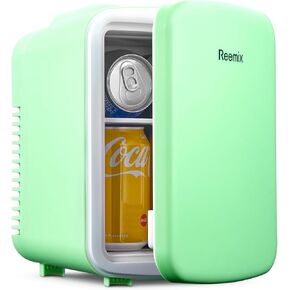 Mini Fridge, 3.7 Liter/6 Can Portable Cooler and Warmer Personal Refrigerator for Skin Care, Cosmetics, Beverage, Food,Great for Car, Black