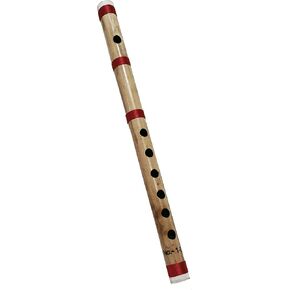 Kunal Bamboo Bansuri Flute B Key 7 Holes Fipple Woodwind Clarinet Bamboo Quena Flute Indian Musical Instrument Krishna Flute Son Gift, Birthday Gift Mens Women Kids Size- 14in inch