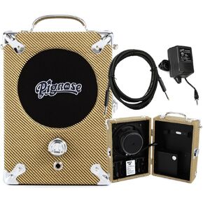 Pignose Legendary 7-100 T Portable Guitar Amplifier with Tonebird AC Power Supply, Cable Bundle Can Operate on Batteries - Classic Tweed Finish