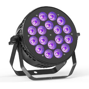 Stage Par Lights, 18X10W RGBW 4-in-1 LED DJ Par Can Light, Full Cast-Aluminum Party Uplight with Strobe Wash Effect by DMX512 & Sound Activated for Wedding Festival Events Church Live Show