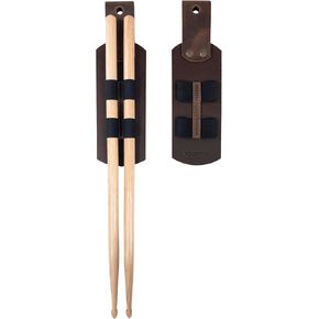Set of 2 Drum Stick Holders, Rustic Hanging Sleeve for Drum Sticks, Stick Case, Full Grain Leather, Handmade, Bourbon Brown