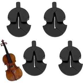 4 PCS Rubber Violin Practice Mute Set, Small Viola Mute, Tourte Style Rubber Mute for All Violins, Practice Mute Violin(Black)