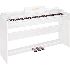 88 مفتاحًا للوحة مفاتيح البيانو الرقمية الموزونة بالكامل، 88 مفتاحًا للبيانو الكهربائي المطرقة، بيانو إلكتروني خشبي كلاسيكي مستقيم للمبتدئين، المحترفين، متوافق مع متوسط ​​الطول، دواسة ثلاثية (بني) in Kuwait